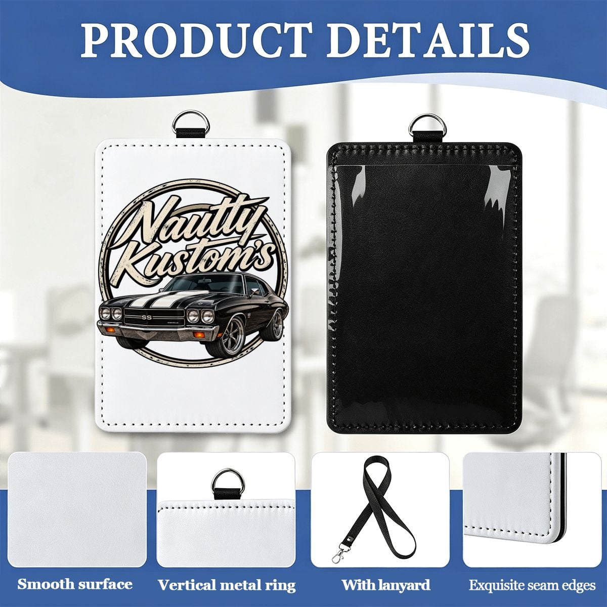 Nautty Leather ID Badge holder