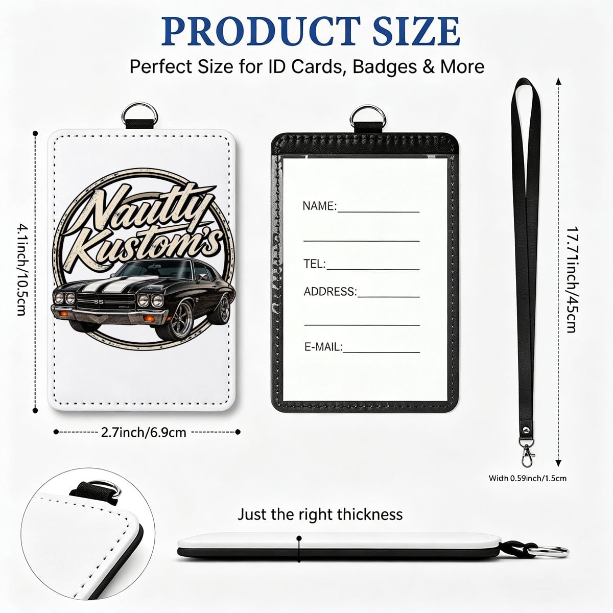 Nautty Leather ID Badge holder
