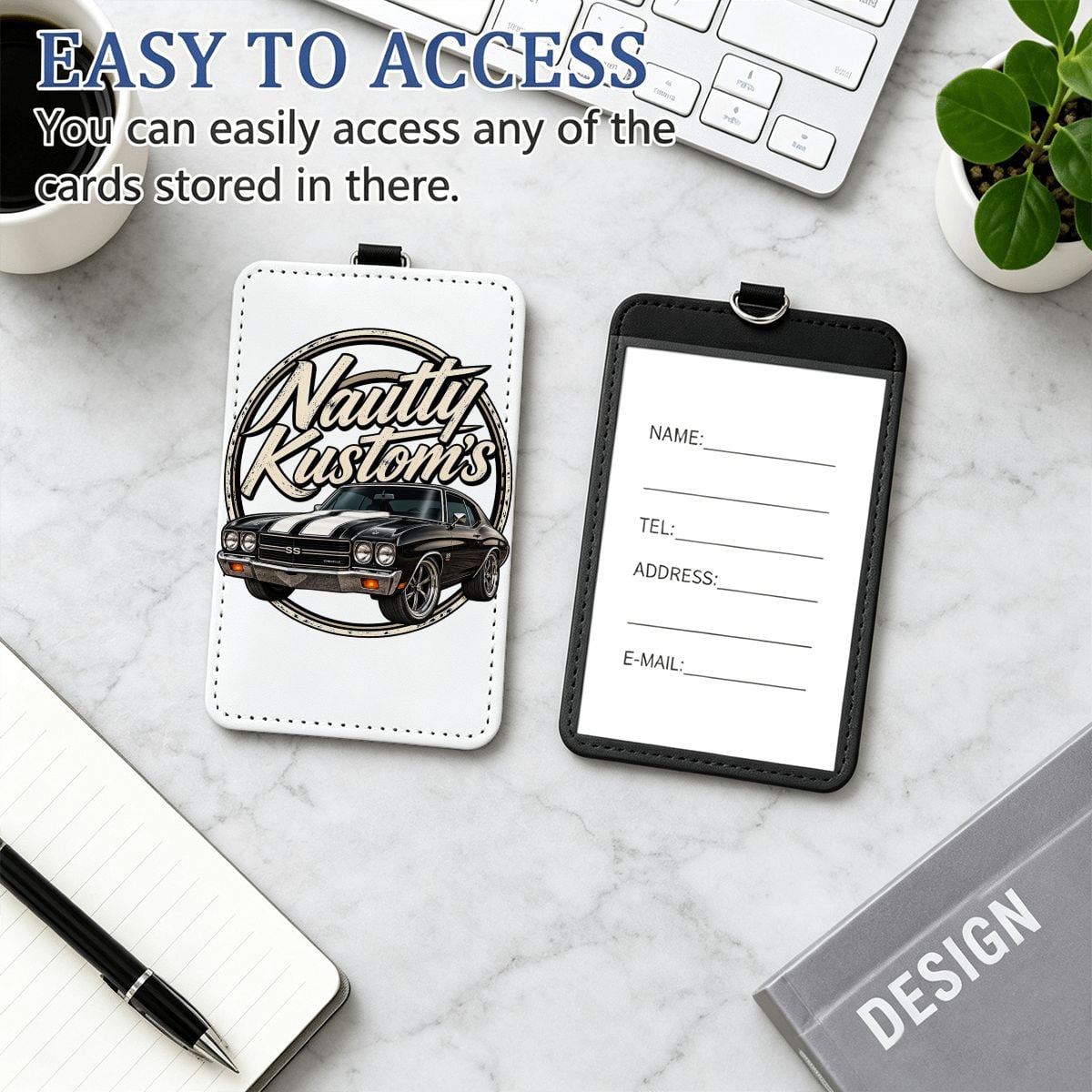 Nautty Leather ID Badge holder