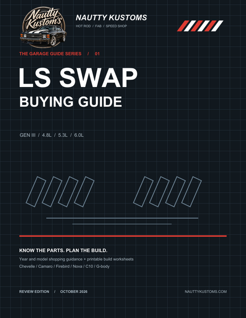 Nautty Kustoms LS Swap Buying Guide PDF cover with Chevelle logo