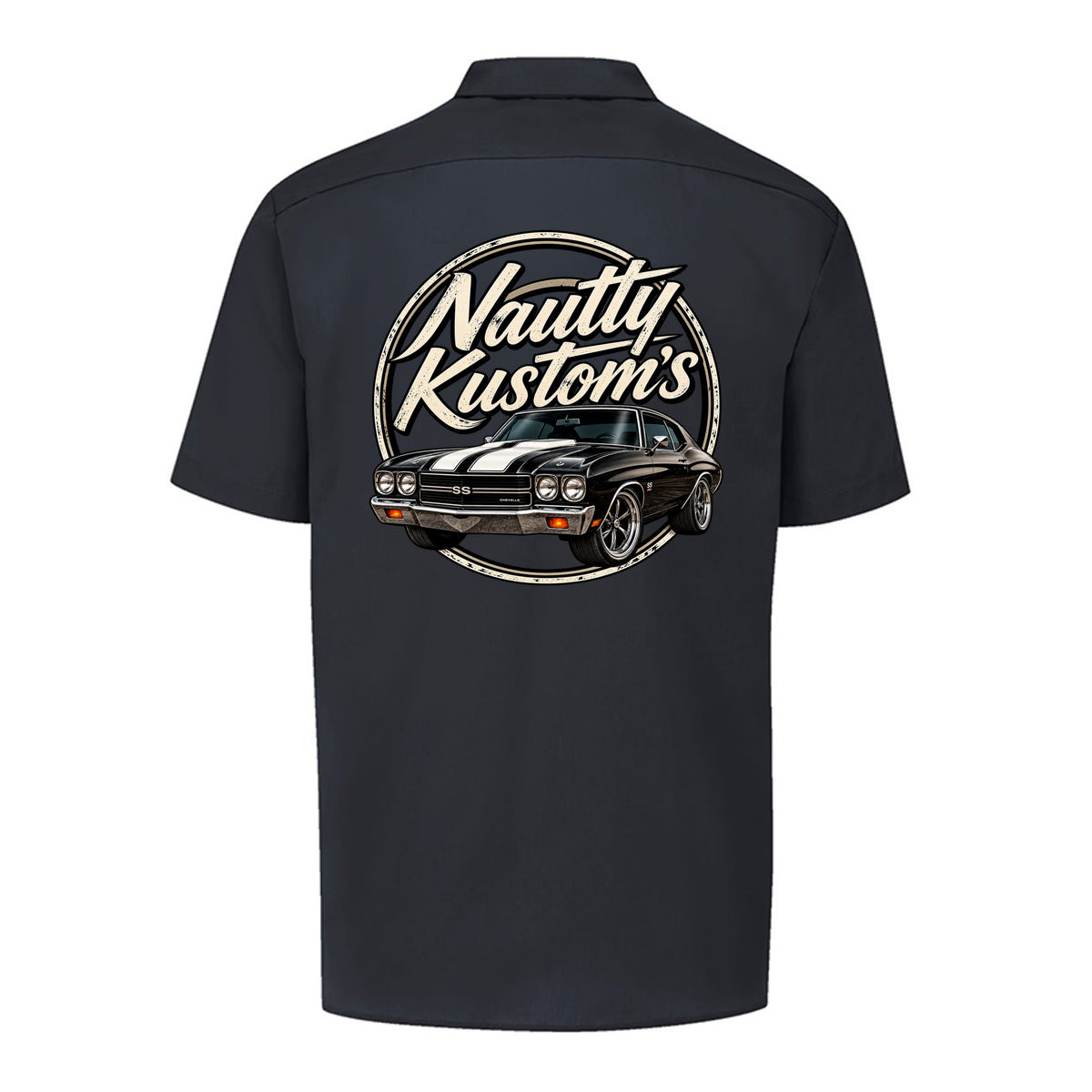 Boss Man Short-Sleeve Work Shirt, back view — Nautty Kustoms