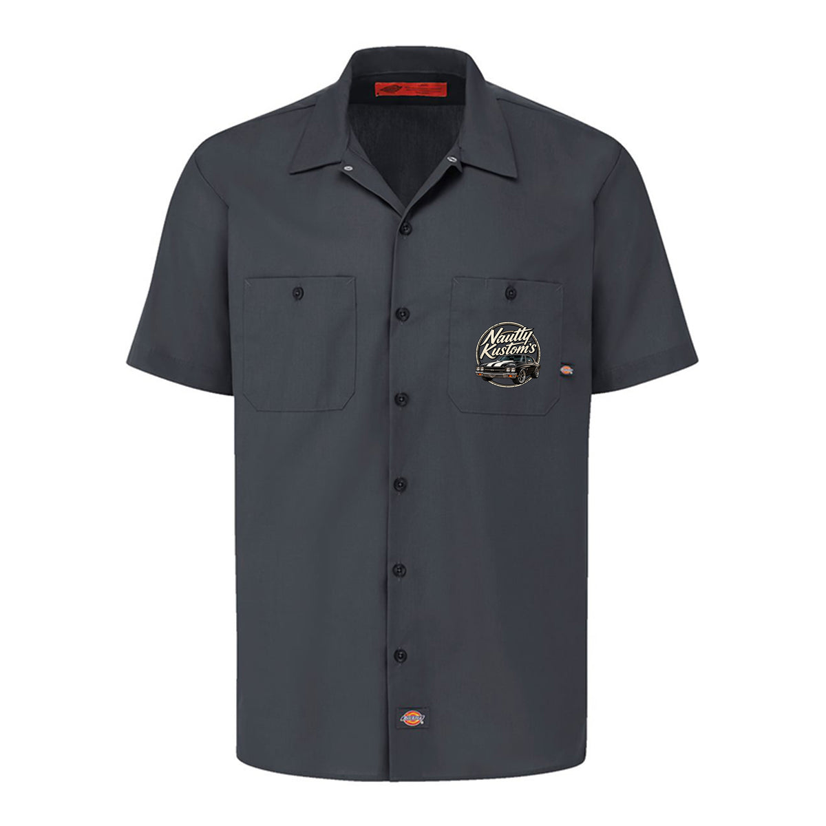 Boss Man Short-Sleeve Work Shirt, front view — Nautty Kustoms