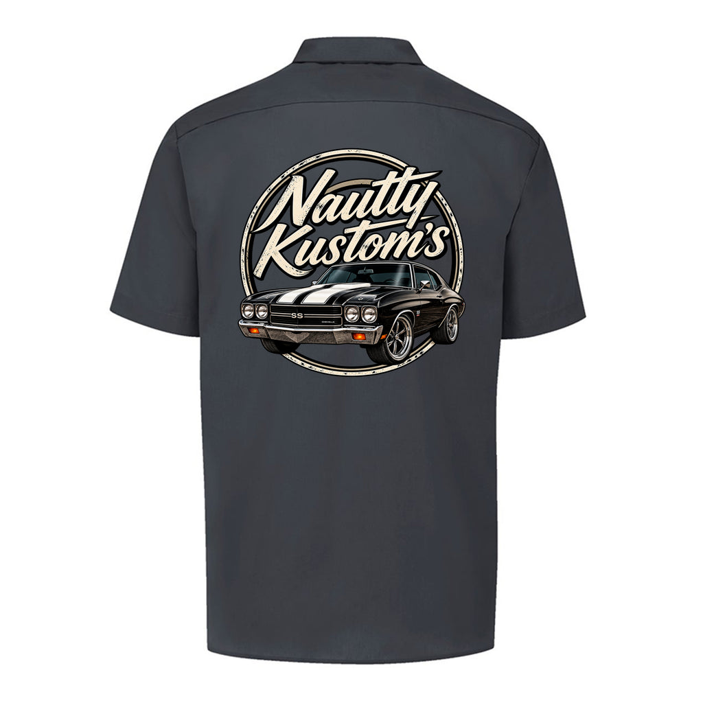 Boss Man Short-Sleeve Work Shirt, back view — Nautty Kustoms