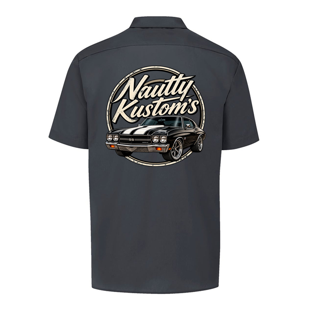 Boss Man Short-Sleeve Work Shirt, back view — Nautty Kustoms