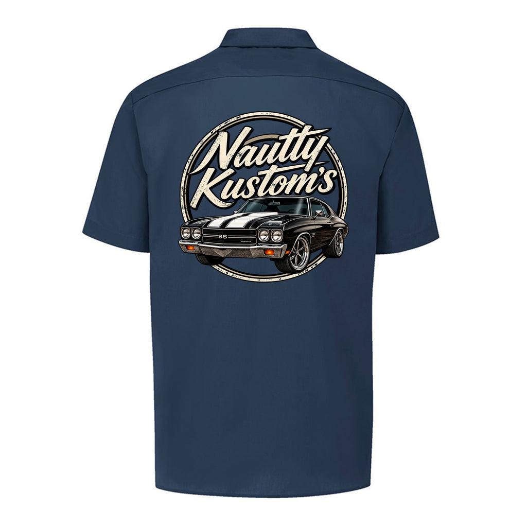 Boss Man Short-Sleeve Work Shirt, back view — Nautty Kustoms