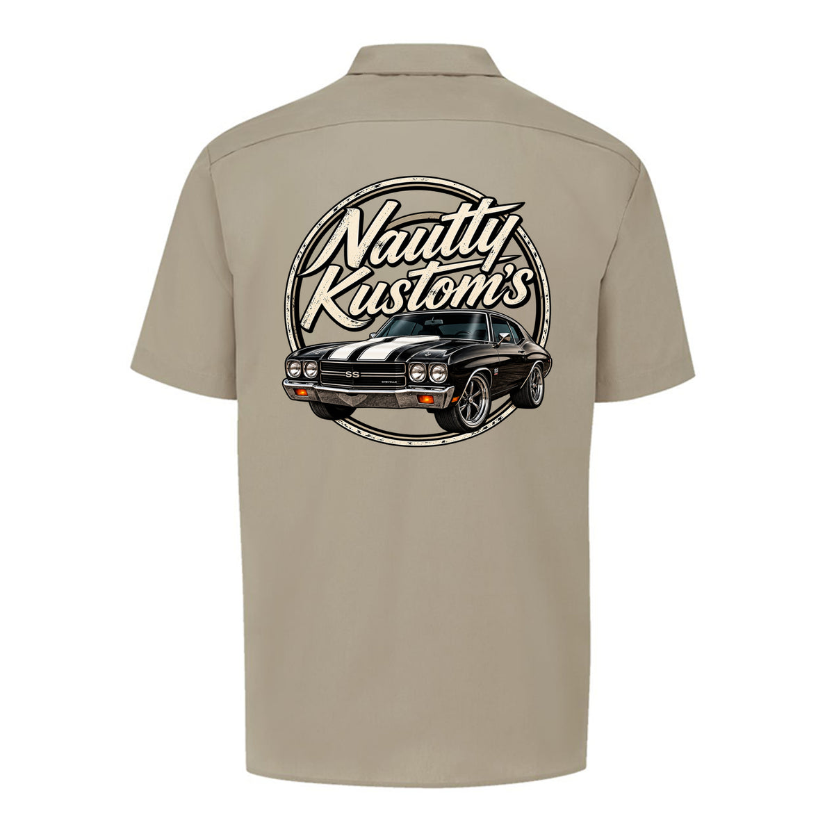Boss Man Short-Sleeve Work Shirt, back view — Nautty Kustoms