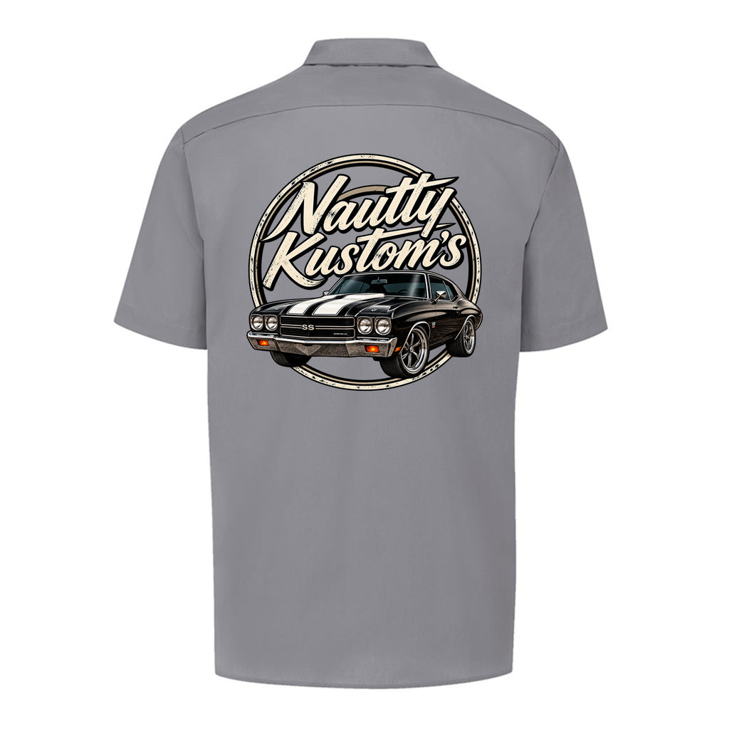 Boss Man Short-Sleeve Work Shirt, back view — Nautty Kustoms