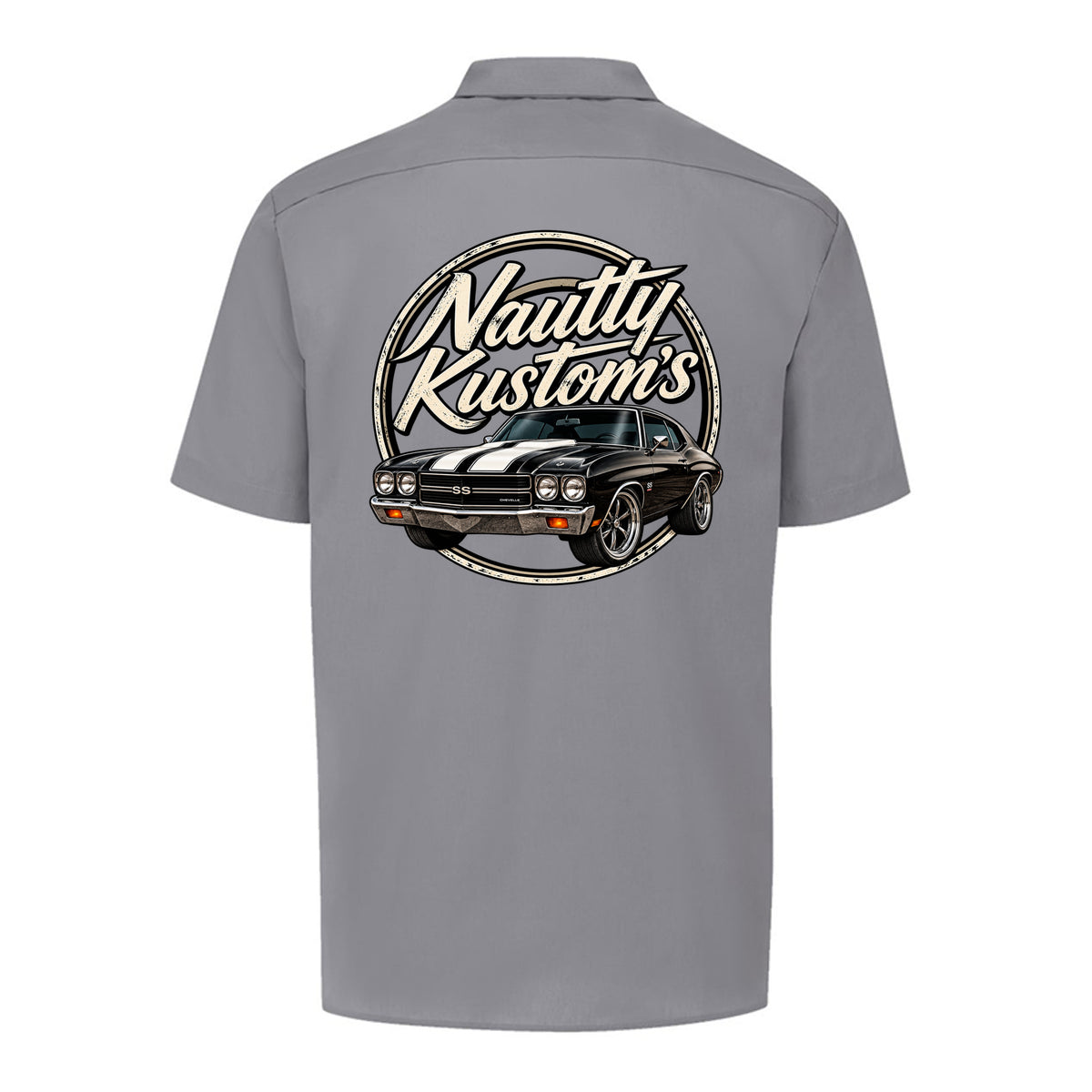 Boss Man Short-Sleeve Work Shirt, back view — Nautty Kustoms