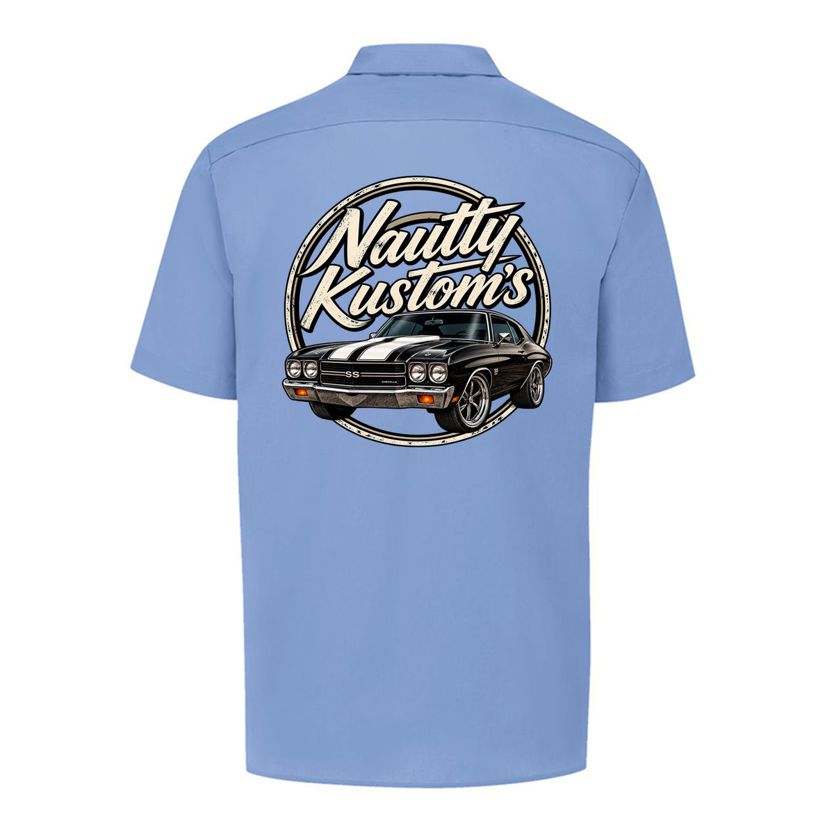 Boss Man Short-Sleeve Work Shirt, back view — Nautty Kustoms