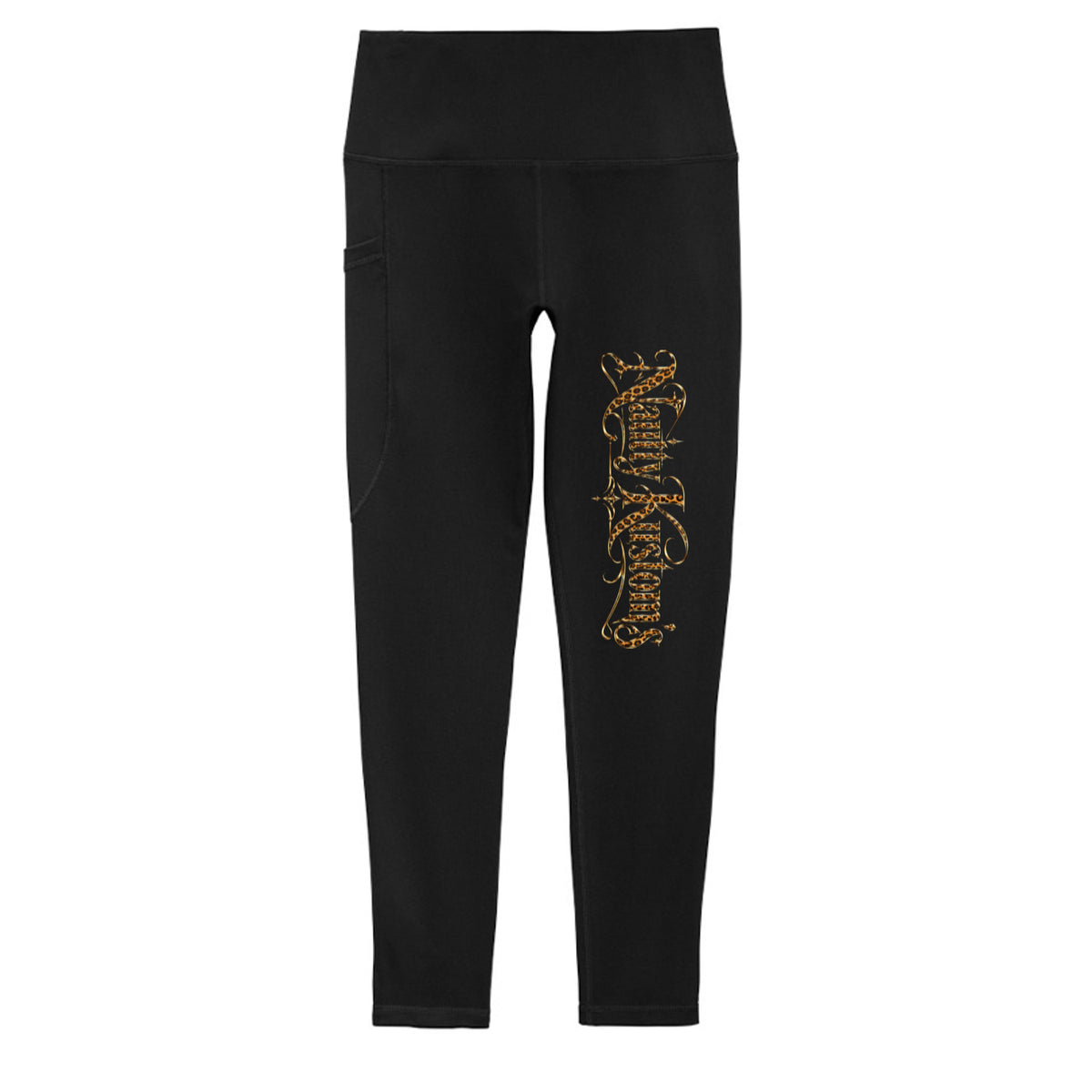 Nautty Women’s High Rise Leggings, front view — Nautty Kustoms