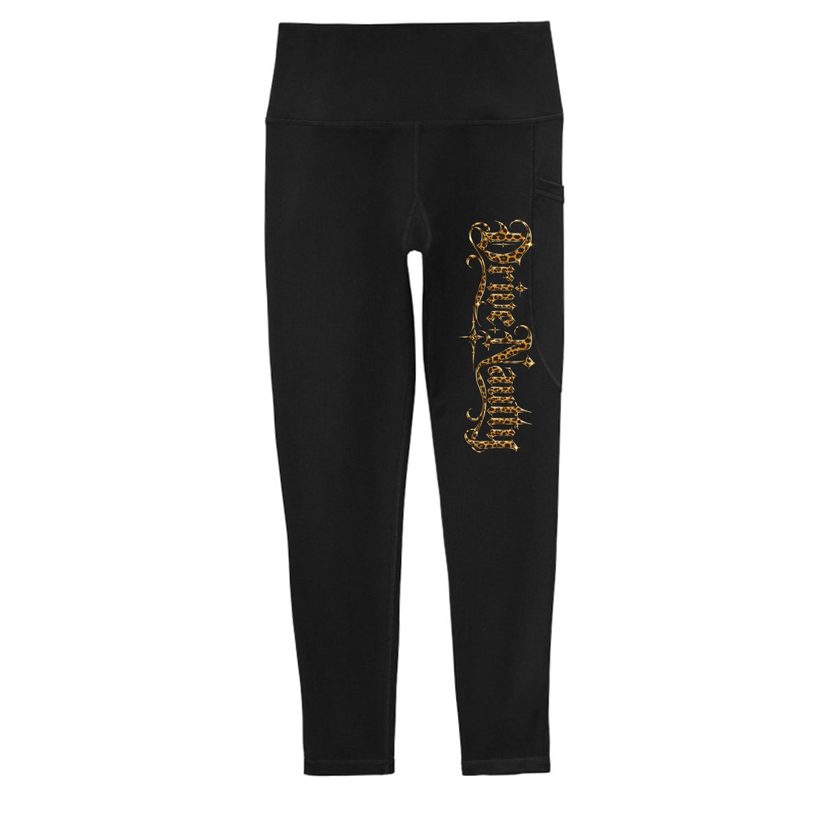 Nautty Women’s High Rise Leggings, back view — Nautty Kustoms