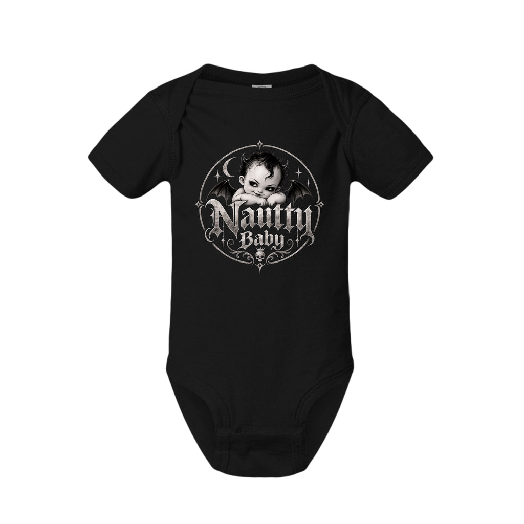Nautty Baby Infant Bodysuit, front view — Nautty Kustoms