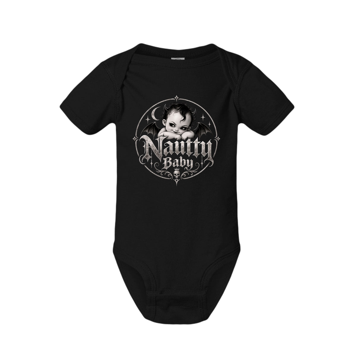 Nautty Baby Infant Bodysuit, front view — Nautty Kustoms