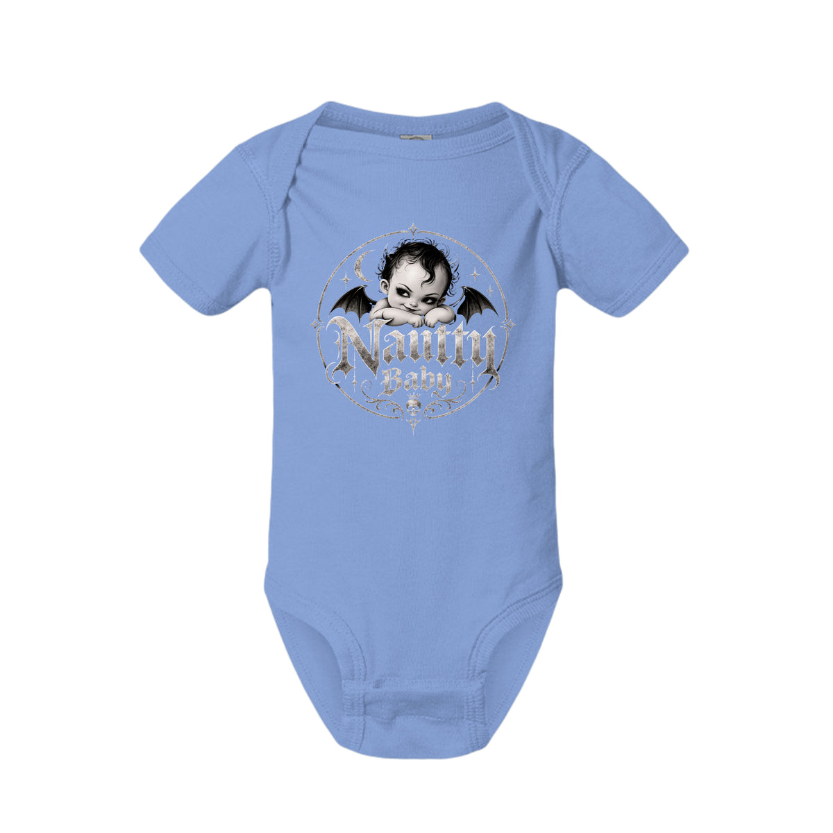 Nautty Baby Infant Bodysuit, front view — Nautty Kustoms