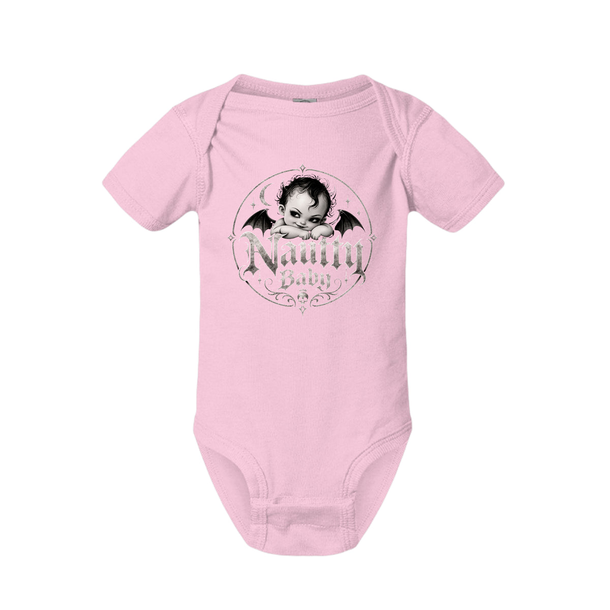 Nautty Baby Infant Bodysuit, front view — Nautty Kustoms