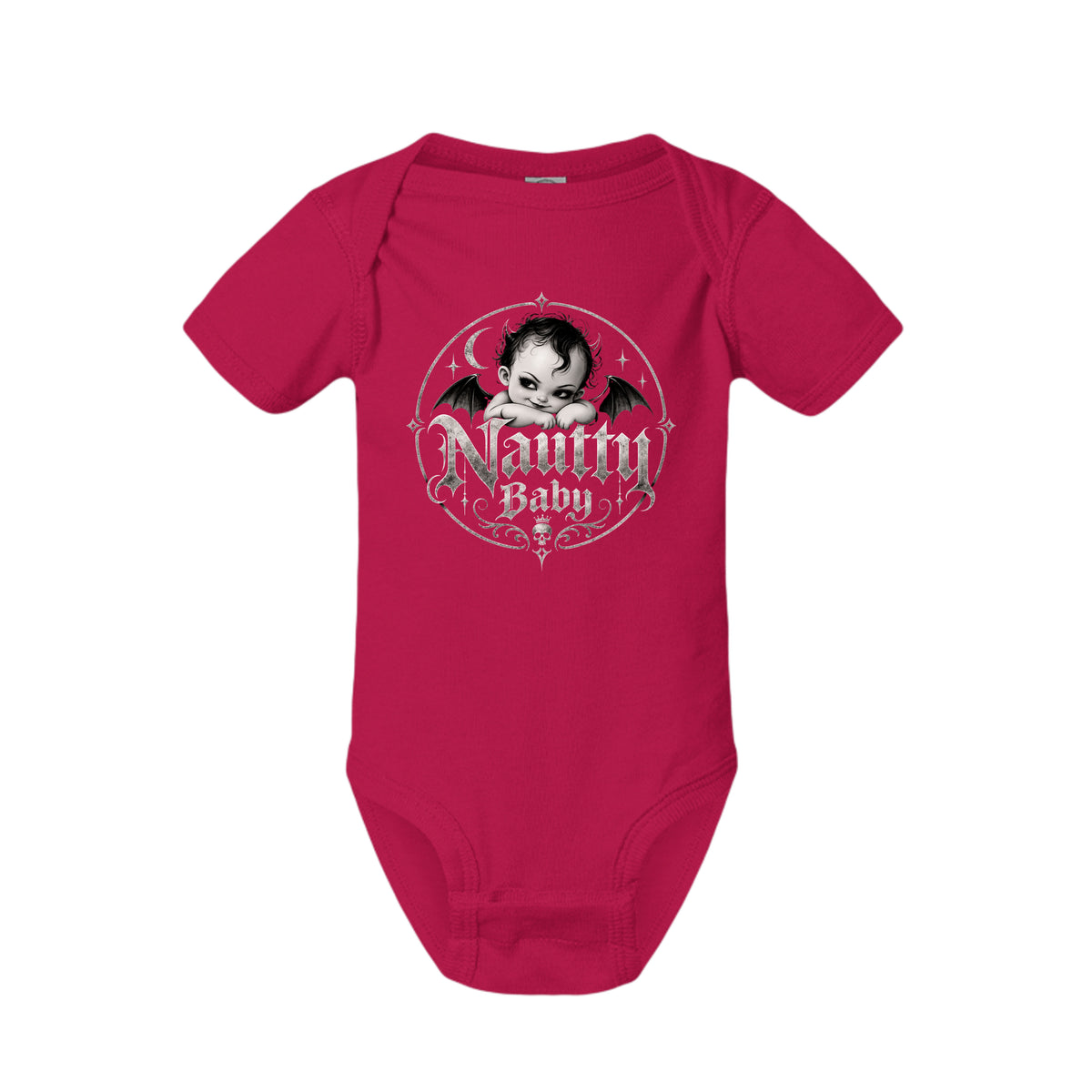 Nautty Baby Infant Bodysuit, front view — Nautty Kustoms