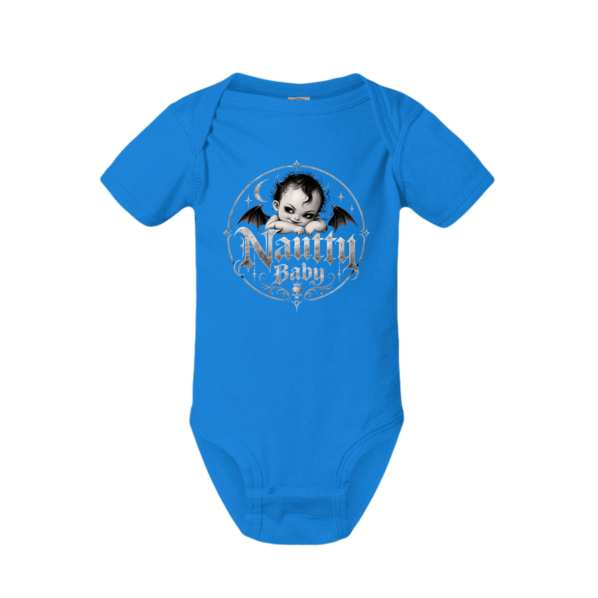 Nautty Baby Infant Bodysuit, front view — Nautty Kustoms