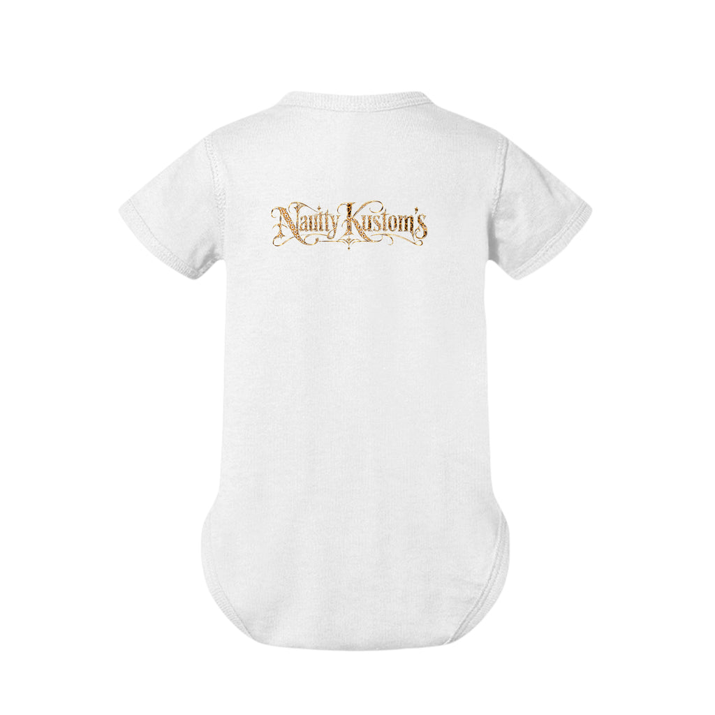 Nautty Baby Infant Bodysuit, back view — Nautty Kustoms