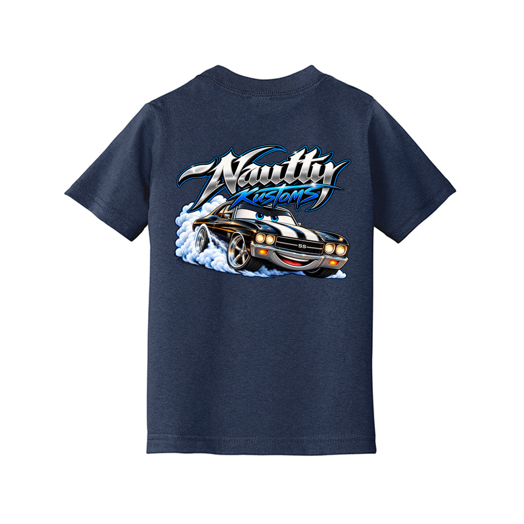Nautty Kids 3 Toddler T-Shirt, back view — Nautty Kustoms