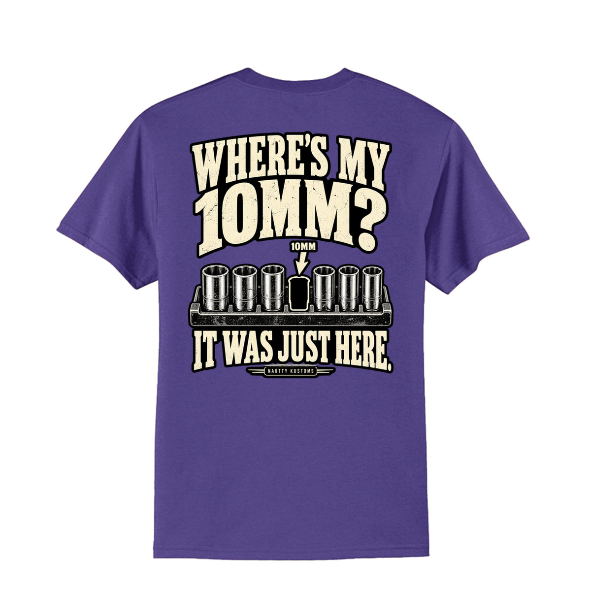 10mm T-Shirt (Tall), back view — Nautty Kustoms