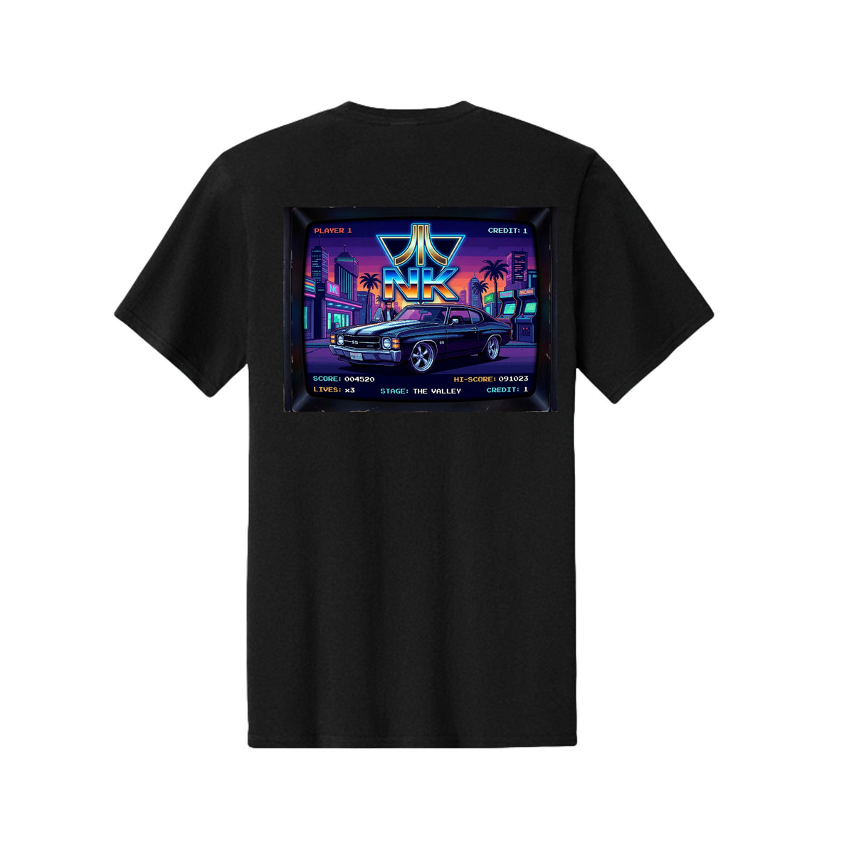 Video Game T-Shirt (Regular), back view — Nautty Kustoms