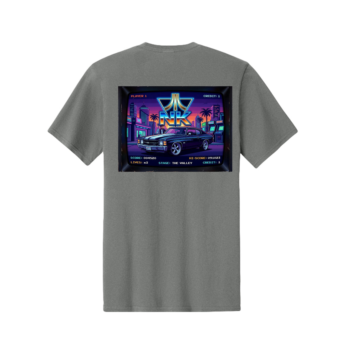 Video Game T-Shirt (Regular), back view — Nautty Kustoms