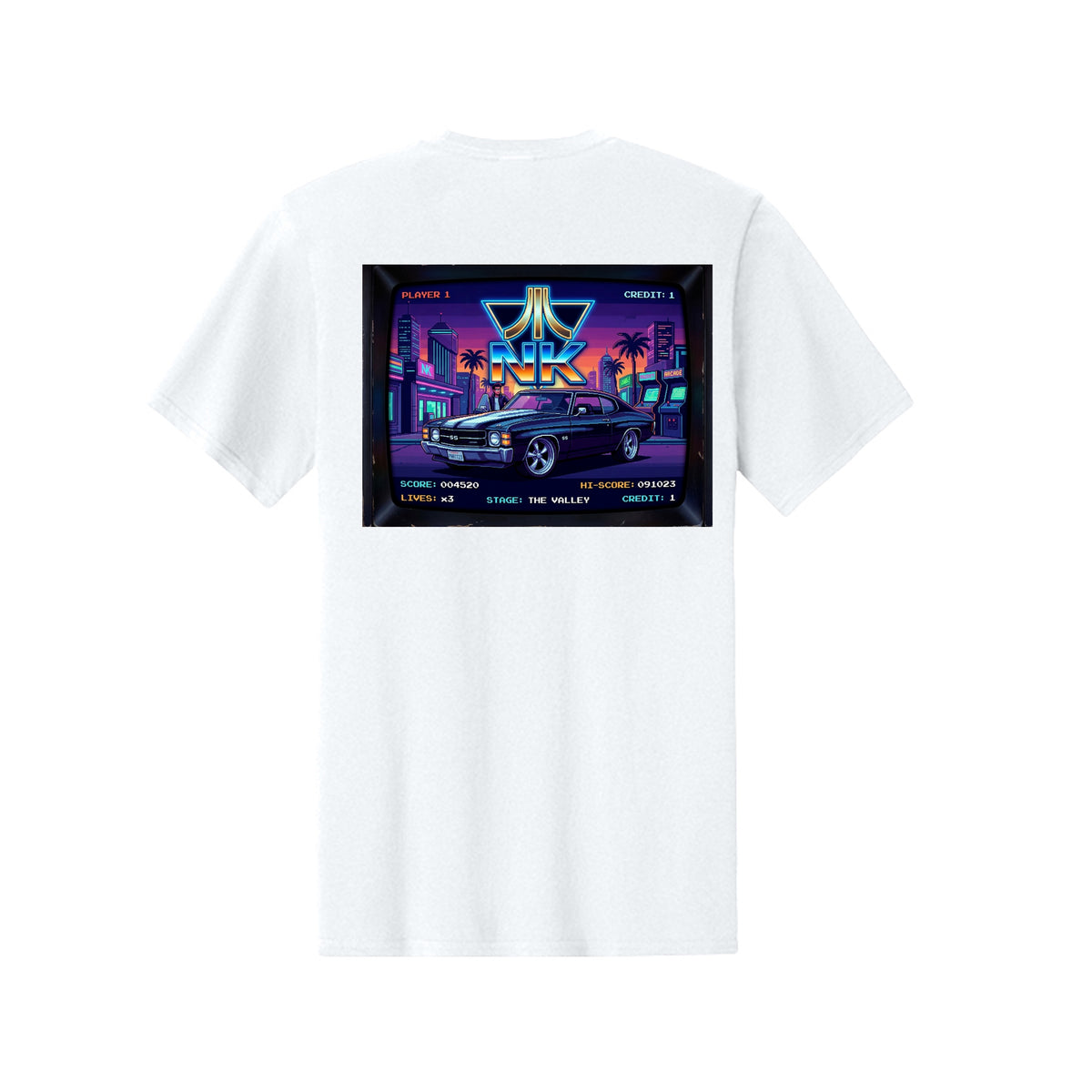 Video Game T-Shirt (Regular), back view — Nautty Kustoms