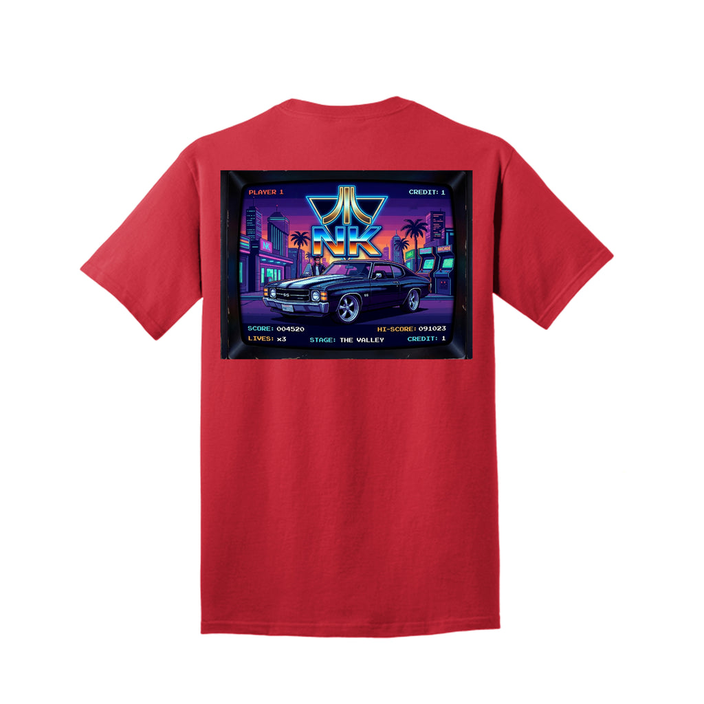 Video Game T-Shirt (Tall), back view — Nautty Kustoms
